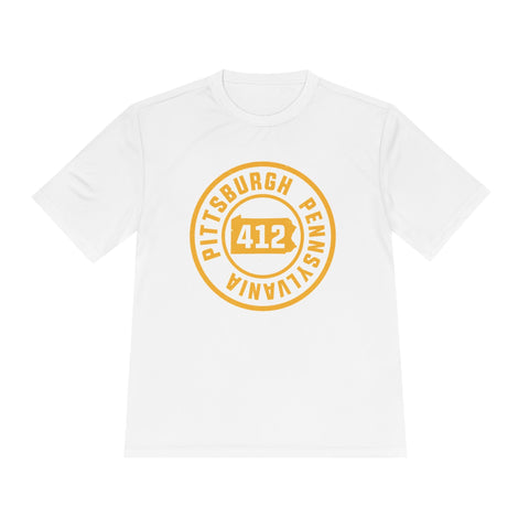 412 Pittsburgh Stamp - Sport-Tek Unisex Moisture Wicking Tee T-Shirt - YinzerShop