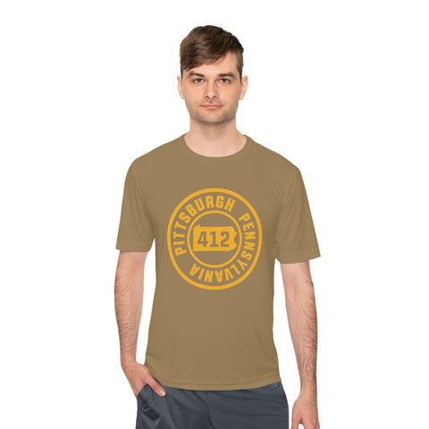 412 Pittsburgh Stamp - Sport-Tek Unisex Moisture Wicking Tee T-Shirt - YinzerShop