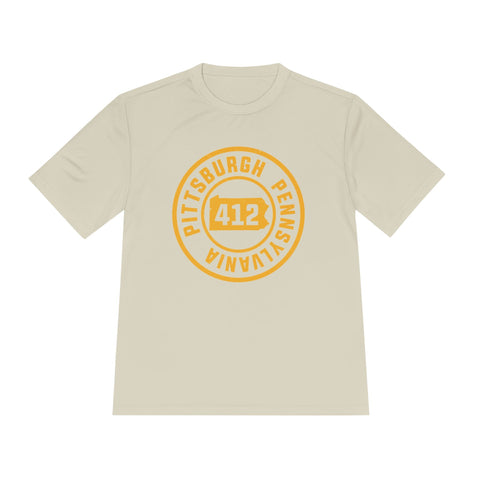 412 Pittsburgh Stamp - Sport-Tek Unisex Moisture Wicking Tee T-Shirt - YinzerShop