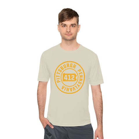 412 Pittsburgh Stamp - Sport-Tek Unisex Moisture Wicking Tee T-Shirt - YinzerShop