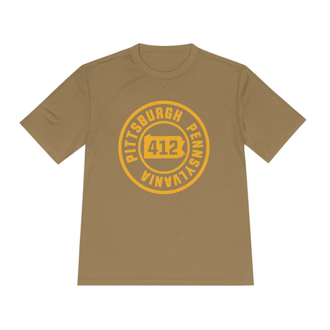 412 Pittsburgh Stamp - Sport-Tek Unisex Moisture Wicking Tee T-Shirt - YinzerShop
