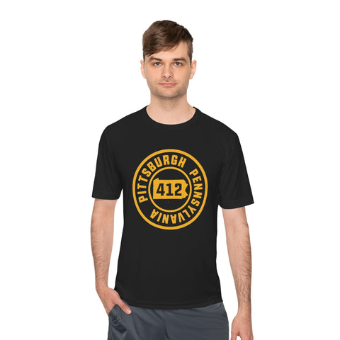 412 Pittsburgh Stamp - Sport-Tek Unisex Moisture Wicking Tee T-Shirt - YinzerShop