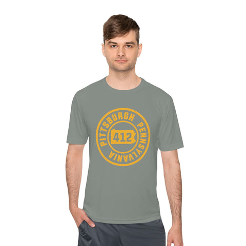 412 Pittsburgh Stamp - Sport-Tek Unisex Moisture Wicking Tee T-Shirt - YinzerShop