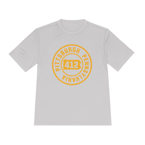 412 Pittsburgh Stamp - Sport-Tek Unisex Moisture Wicking Tee T-Shirt - YinzerShop