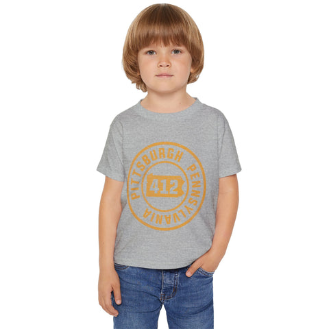412 Pittsburgh Stamp - Toddler T-Shirt Kids Apparel - YinzerShop