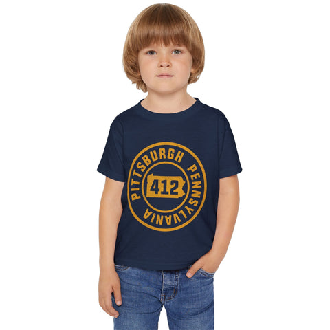 412 Pittsburgh Stamp - Toddler T-Shirt Kids Apparel - YinzerShop
