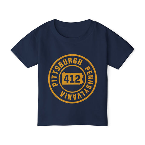 412 Pittsburgh Stamp - Toddler T-Shirt Kids Apparel - YinzerShop