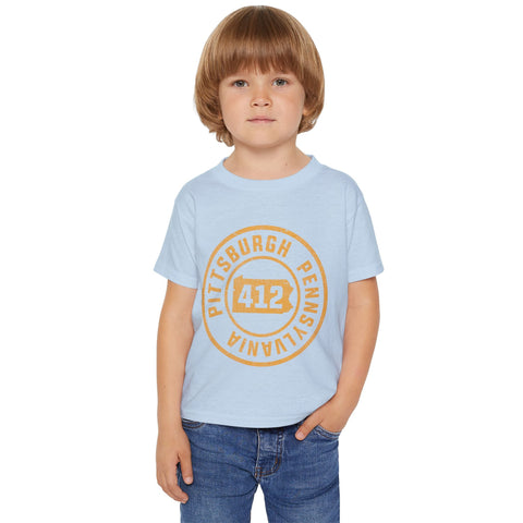 412 Pittsburgh Stamp - Toddler T-Shirt Kids Apparel - YinzerShop
