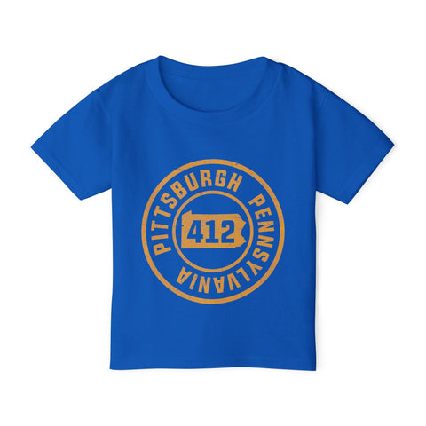 412 Pittsburgh Stamp - Toddler T-Shirt Kids Apparel - YinzerShop