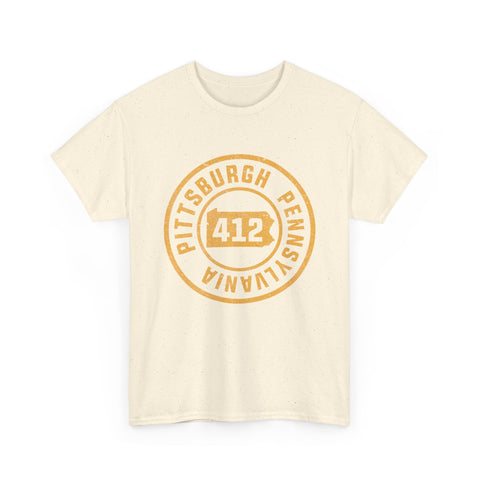 412 Pittsburgh Stamp - Unisex Heavy Cotton Tee T-Shirt - YinzerShop