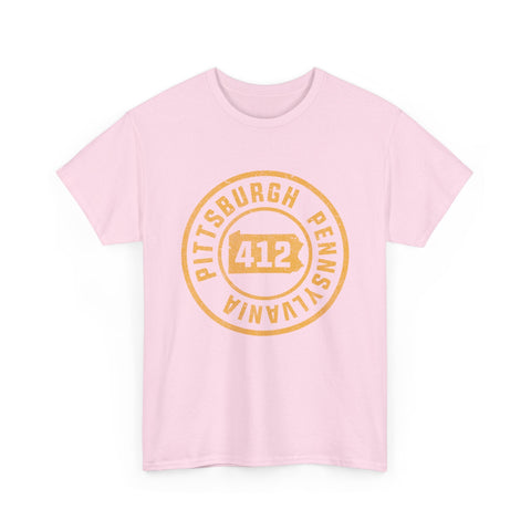 412 Pittsburgh Stamp - Unisex Heavy Cotton Tee T-Shirt - YinzerShop