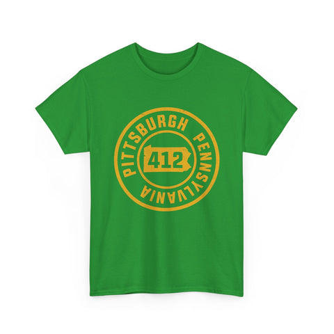 412 Pittsburgh Stamp - Unisex Heavy Cotton Tee T-Shirt - YinzerShop