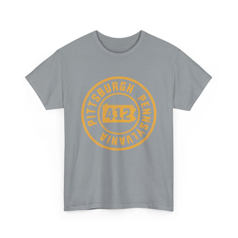 412 Pittsburgh Stamp - Unisex Heavy Cotton Tee T-Shirt - YinzerShop