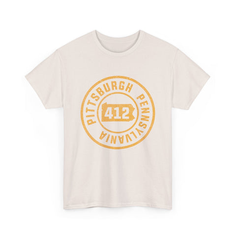 412 Pittsburgh Stamp - Unisex Heavy Cotton Tee T-Shirt - YinzerShop
