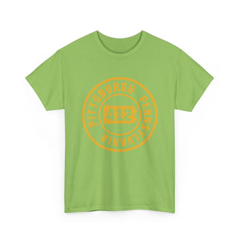 412 Pittsburgh Stamp - Unisex Heavy Cotton Tee T-Shirt - YinzerShop