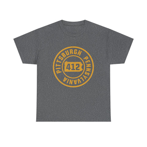 412 Pittsburgh Stamp - Unisex Heavy Cotton Tee T-Shirt - YinzerShop