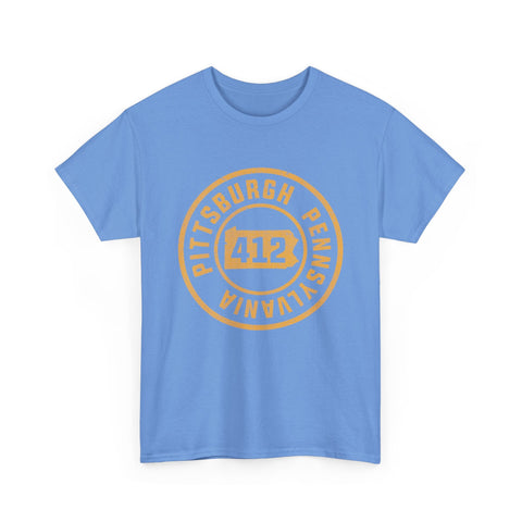 412 Pittsburgh Stamp - Unisex Heavy Cotton Tee T-Shirt - YinzerShop