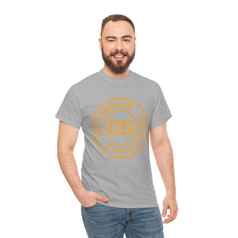 412 Pittsburgh Stamp - Unisex Heavy Cotton Tee T-Shirt - YinzerShop
