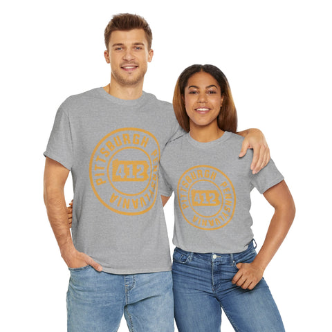 412 Pittsburgh Stamp - Unisex Heavy Cotton Tee T-Shirt - YinzerShop