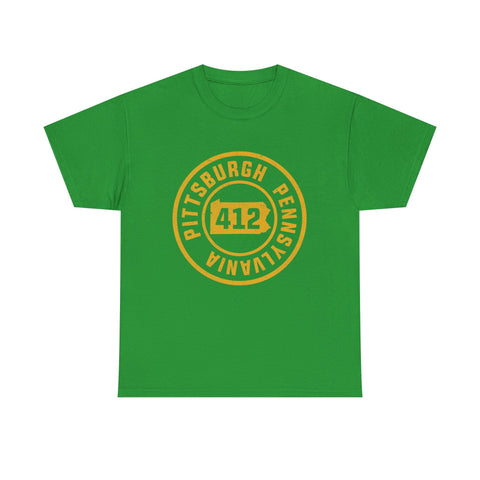 412 Pittsburgh Stamp - Unisex Heavy Cotton Tee T-Shirt - YinzerShop