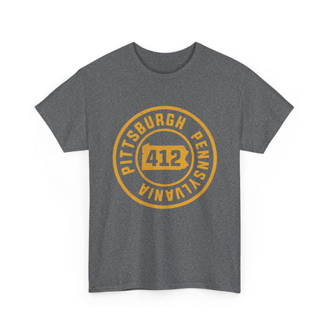 412 Pittsburgh Stamp - Unisex Heavy Cotton Tee T-Shirt - YinzerShop
