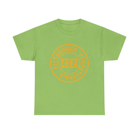 412 Pittsburgh Stamp - Unisex Heavy Cotton Tee T-Shirt - YinzerShop