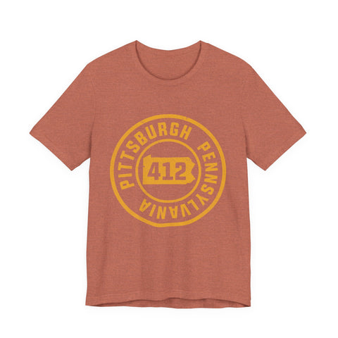 412 Pittsburgh Stamp - Unisex Jersey Short Sleeve Tee T-Shirt - YinzerShop