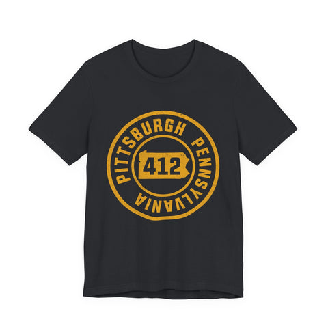 412 Pittsburgh Stamp - Unisex Jersey Short Sleeve Tee T-Shirt - YinzerShop