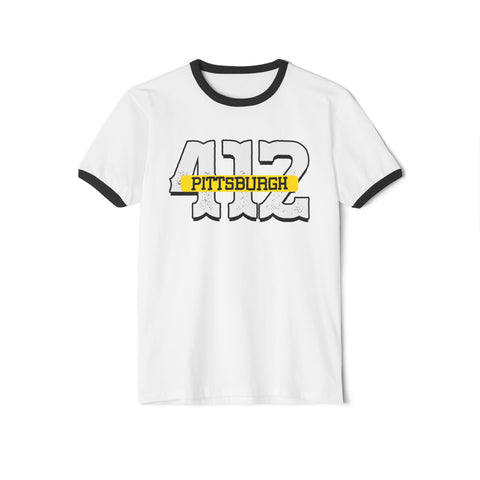 412 Pittsburgh - Unisex Cotton Ringer T-Shirt T-Shirt - YinzerShop