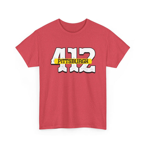 412 Pittsburgh - Unisex Heavy Cotton Tee T-Shirt - YinzerShop