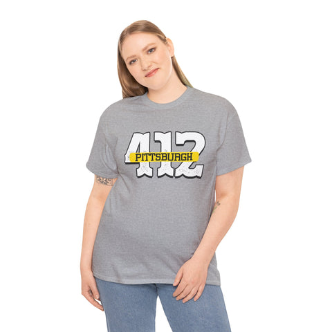 412 Pittsburgh - Unisex Heavy Cotton Tee T-Shirt - YinzerShop