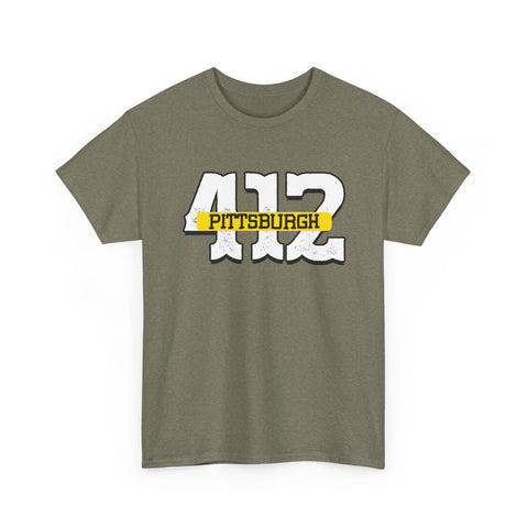 412 Pittsburgh - Unisex Heavy Cotton Tee T-Shirt - YinzerShop