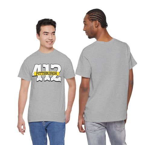 412 Pittsburgh - Unisex Heavy Cotton Tee T-Shirt - YinzerShop