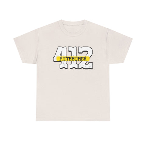 412 Pittsburgh - Unisex Heavy Cotton Tee T-Shirt - YinzerShop