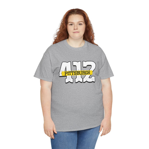 412 Pittsburgh - Unisex Heavy Cotton Tee T-Shirt - YinzerShop