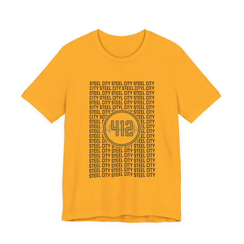 412 Steel City Tee | Pittsburgh 412 Area Code T-Shirt - YinzerShop