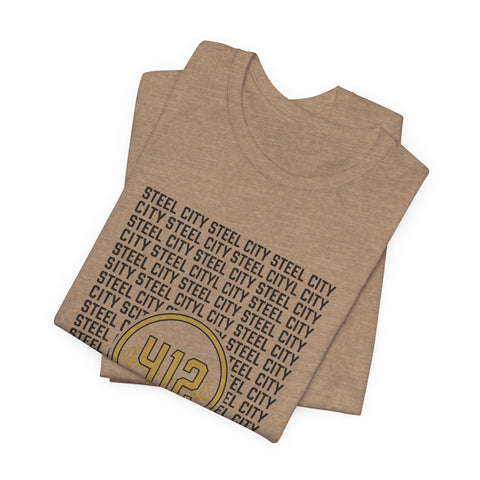 412 Steel City Tee | Pittsburgh 412 Area Code T-Shirt - YinzerShop