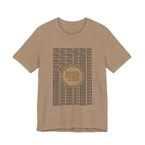 412 Steel City Tee | Pittsburgh 412 Area Code T-Shirt - YinzerShop