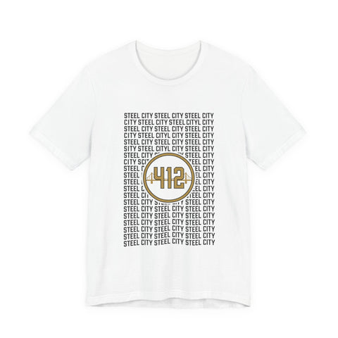 412 Steel City Tee | Pittsburgh 412 Area Code T-Shirt - YinzerShop
