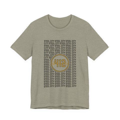 412 Steel City Tee | Pittsburgh 412 Area Code T-Shirt - YinzerShop