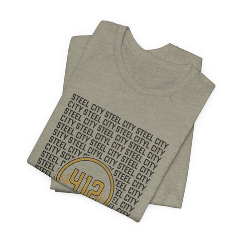 412 Steel City Tee | Pittsburgh 412 Area Code T-Shirt - YinzerShop