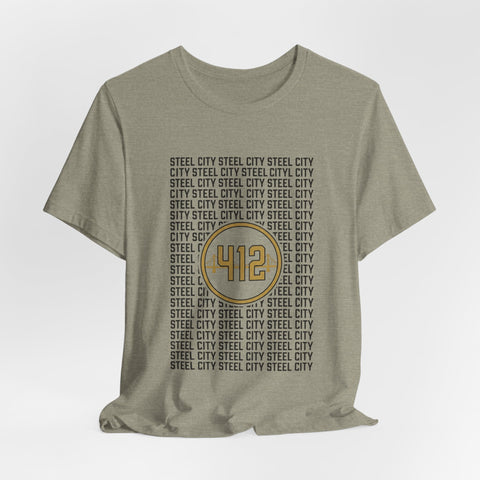 412 Steel City Tee | Pittsburgh 412 Area Code T-Shirt - YinzerShop