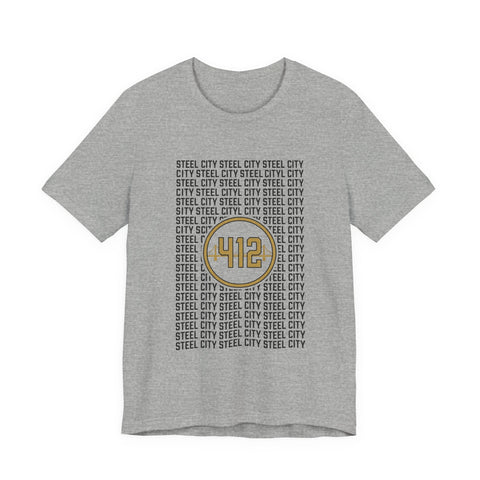 412 Steel City Tee | Pittsburgh 412 Area Code T-Shirt - YinzerShop