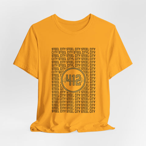 412 Steel City Tee | Pittsburgh 412 Area Code T-Shirt - YinzerShop