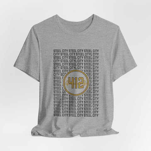 412 Steel City Tee | Pittsburgh 412 Area Code T-Shirt - YinzerShop