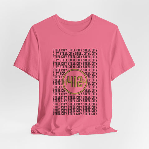 412 Steel City Tee | Pittsburgh 412 Area Code T-Shirt - YinzerShop