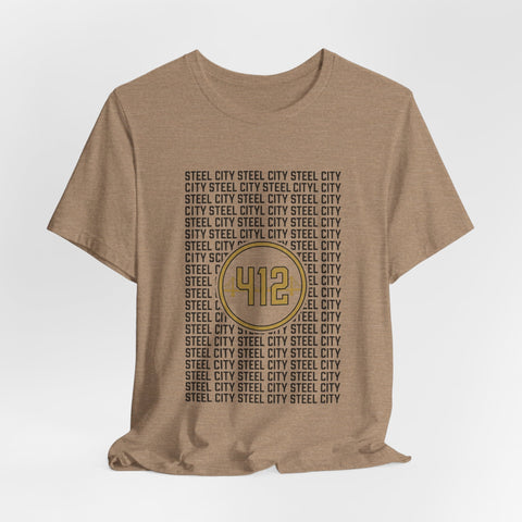 412 Steel City Tee | Pittsburgh 412 Area Code T-Shirt - YinzerShop