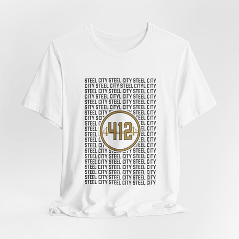 412 Steel City Tee | Pittsburgh 412 Area Code T-Shirt - YinzerShop