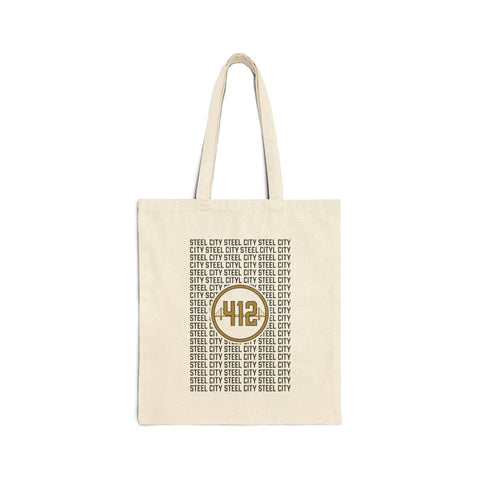 412 Steel City tote | Cotton Canvas Tote, Pittsburgh Bag - YinzerShop