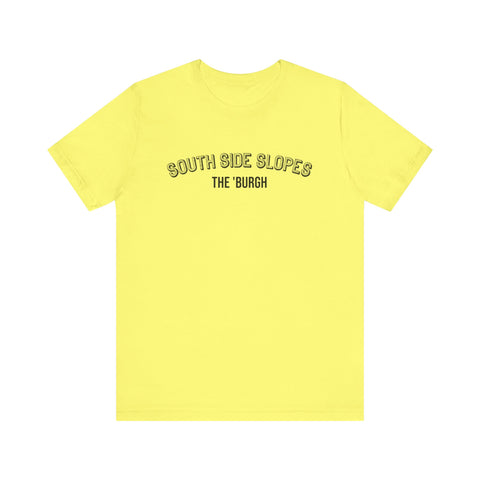 South Side Slopes - The Burgh Neighborhood Series - Unisex Jersey Short Sleeve Tee T-Shirt Printify Yellow S 